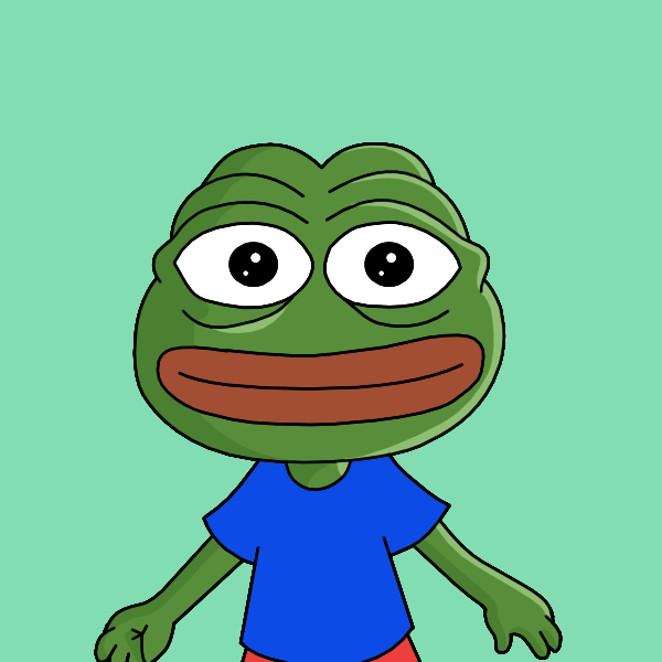 Pepe la rana guiñando el ojo
